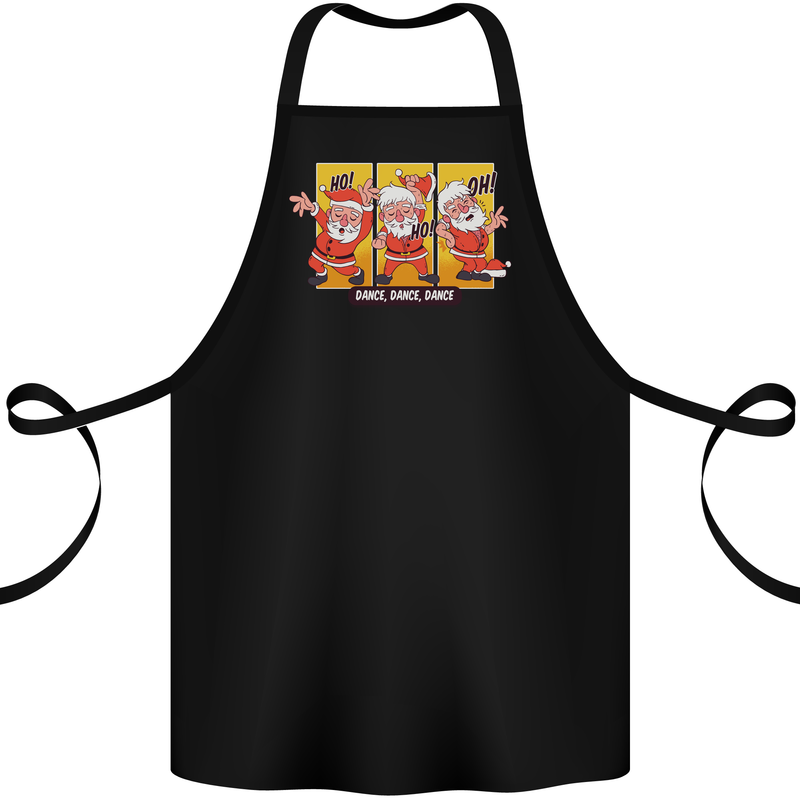Dancing Santa Funny Christmas Dance Xmas Cotton Apron 100% Organic Black