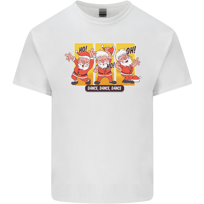 Dancing Santa Funny Christmas Dance Xmas Mens Cotton T-Shirt Tee Top White