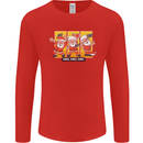 Dancing Santa Funny Christmas Dance Xmas Mens Long Sleeve T-Shirt Red