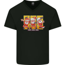 Dancing Santa Funny Christmas Dance Xmas Mens V-Neck Cotton T-Shirt Black