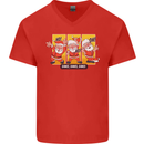 Dancing Santa Funny Christmas Dance Xmas Mens V-Neck Cotton T-Shirt Red