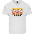 Dancing Santa Funny Christmas Dance Xmas Mens V-Neck Cotton T-Shirt White