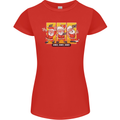 Dancing Santa Funny Christmas Dance Xmas Womens Petite Cut T-Shirt Red