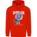 Dandylion Funny Lion Childrens Kids Hoodie Bright Red