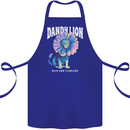 Dandylion Funny Lion Cotton Apron 100% Organic Royal Blue