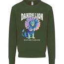 Dandylion Funny Lion Kids Sweatshirt Jumper Forest Green