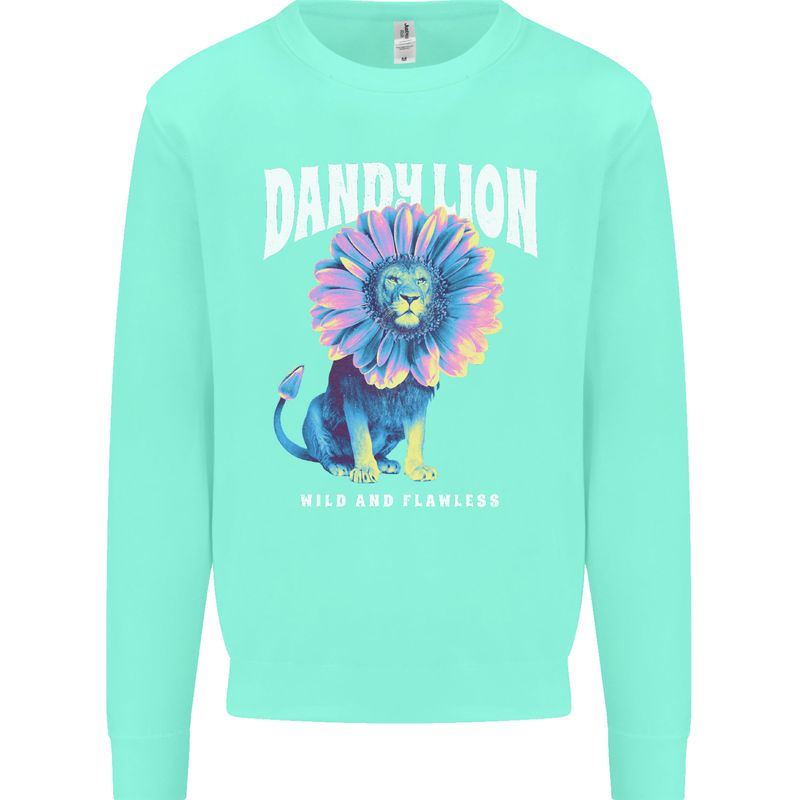 Dandylion Funny Lion Kids Sweatshirt Jumper Peppermint