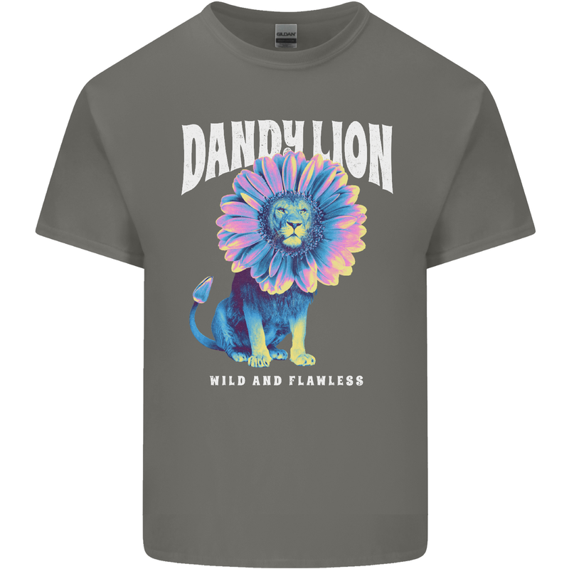 Dandylion Funny Lion Kids T-Shirt Childrens Charcoal