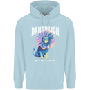 Dandylion Funny Lion Mens 80% Cotton Hoodie Light Blue