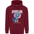 Dandylion Funny Lion Mens 80% Cotton Hoodie Maroon