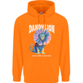 Dandylion Funny Lion Mens 80% Cotton Hoodie Orange