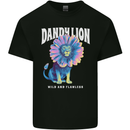 Dandylion Funny Lion Mens Cotton T-Shirt Tee Top Black