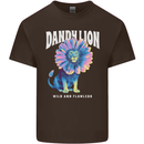Dandylion Funny Lion Mens Cotton T-Shirt Tee Top Dark Chocolate