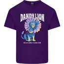 Dandylion Funny Lion Mens Cotton T-Shirt Tee Top Purple