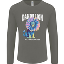 Dandylion Funny Lion Mens Long Sleeve T-Shirt Charcoal