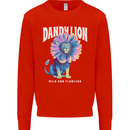 Dandylion Funny Lion Mens Sweatshirt Jumper Bright Red