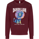Dandylion Funny Lion Mens Sweatshirt Jumper Maroon