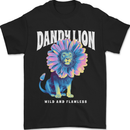 Dandylion Funny Lion Mens T-Shirt 100% Cotton Black