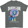 Dandylion Funny Lion Mens T-Shirt 100% Cotton Charcoal
