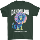 Dandylion Funny Lion Mens T-Shirt 100% Cotton Forest Green