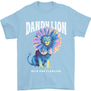 Dandylion Funny Lion Mens T-Shirt 100% Cotton Light Blue