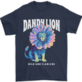 Dandylion Funny Lion Mens T-Shirt 100% Cotton Navy Blue