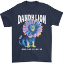 Dandylion Funny Lion Mens T-Shirt 100% Cotton Navy Blue