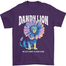 Dandylion Funny Lion Mens T-Shirt 100% Cotton Purple