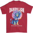 Dandylion Funny Lion Mens T-Shirt 100% Cotton Red