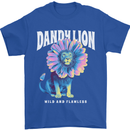 Dandylion Funny Lion Mens T-Shirt 100% Cotton Royal Blue