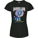 Dandylion Funny Lion Womens Petite Cut T-Shirt Black