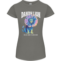 Dandylion Funny Lion Womens Petite Cut T-Shirt Charcoal
