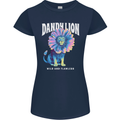 Dandylion Funny Lion Womens Petite Cut T-Shirt Navy Blue