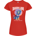 Dandylion Funny Lion Womens Petite Cut T-Shirt Red