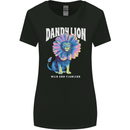 Dandylion Funny Lion Womens Wider Cut T-Shirt Black