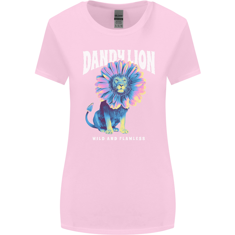 Dandylion Funny Lion Womens Wider Cut T-Shirt Light Pink