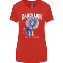 Dandylion Funny Lion Womens Wider Cut T-Shirt Red