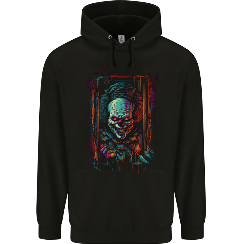 Dark Evil Clown Halloween Mens 80% Cotton Hoodie Black