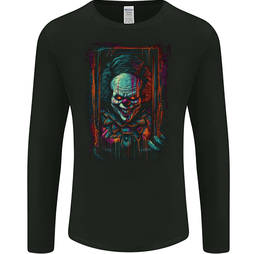 Dark Evil Clown Halloween Mens Womens Kids Unisex Black Mens L\S T-Shirt