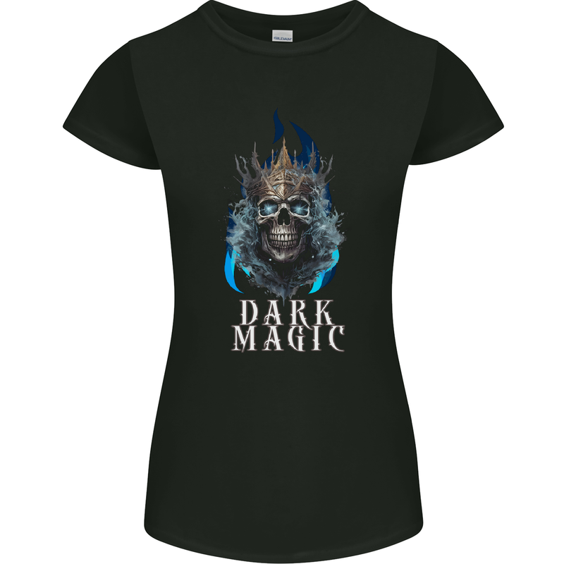 Dark Magic Skull King Womens Petite Cut T-Shirt Black