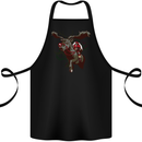 Dark Santa Riding Rudolph Christmas Xmas Cotton Apron 100% Organic Black