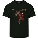 Dark Santa Riding Rudolph Christmas Xmas Kids T-Shirt Childrens Black