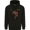 Dark Santa Riding Rudolph Christmas Xmas Mens 80% Cotton Hoodie Black