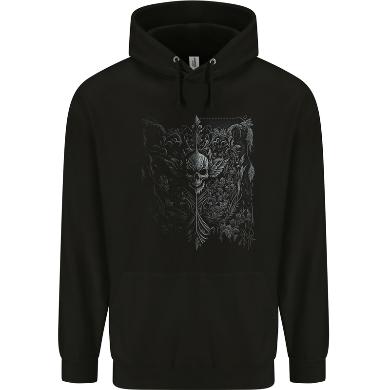 Darkness Skull Gothic Goth Heavy Metal Music Mens 80% Cotton Hoodie Black