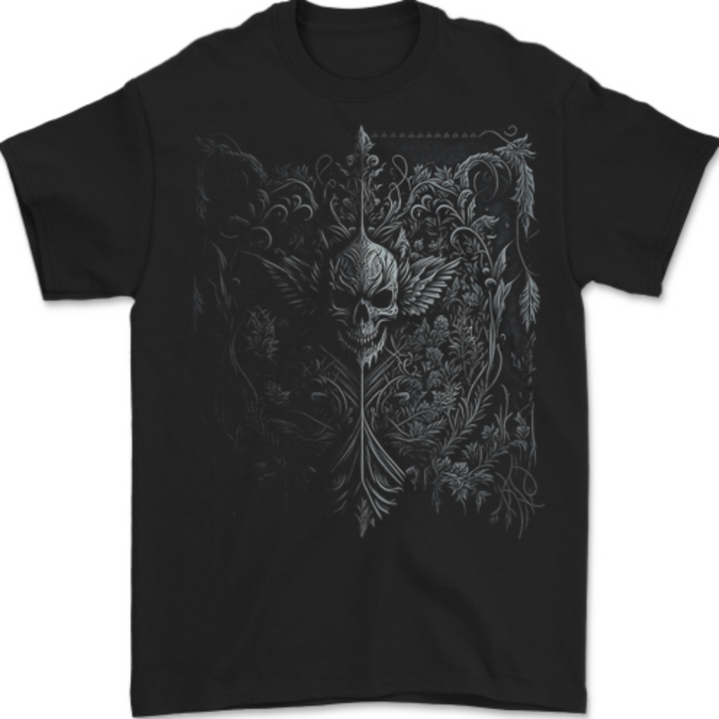 Darkness Skull Gothic Goth Heavy Metal Music Mens T-Shirt 100% Cotton BLACK