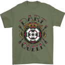 Dart Queen Tattoo Style Mens T-Shirt 100% Cotton Military Green