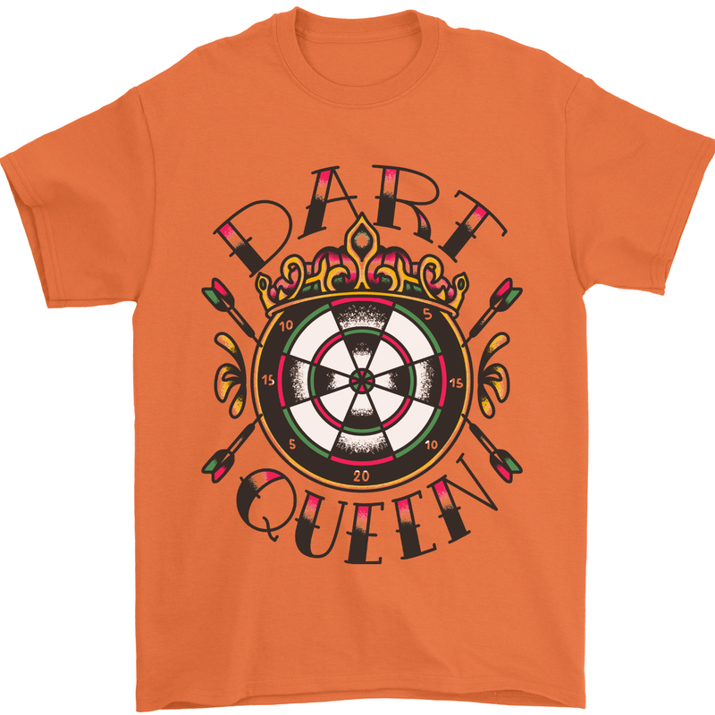 Dart Queen Tattoo Style Mens T-Shirt 100% Cotton Orange