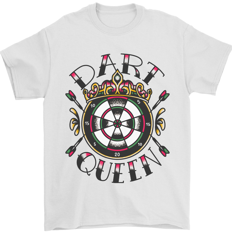 Dart Queen Tattoo Style Mens T-Shirt 100% Cotton White