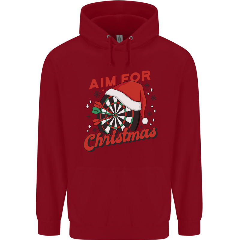Darts Aim for Christmas Funny Xmas Childrens Kids Hoodie Red