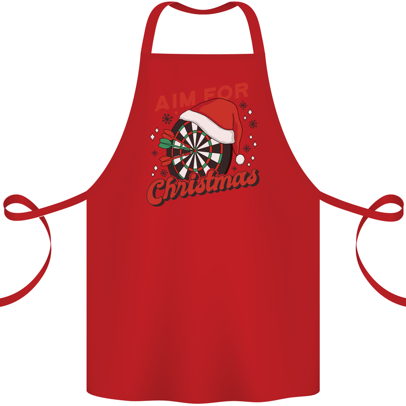 Darts Aim for Christmas Funny Xmas Cotton Apron 100% Organic Red
